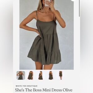 White Fox Boutique Olive Mini Dress